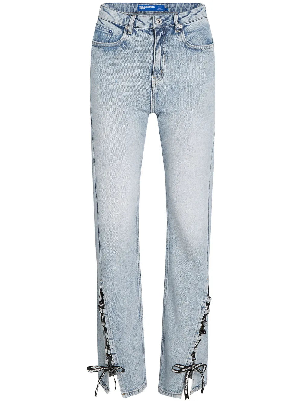High-Rise Lace-Up Jeans