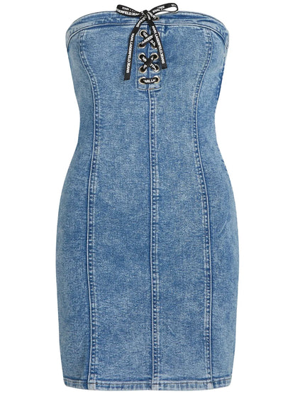 Tie-Front Denim Minidress
