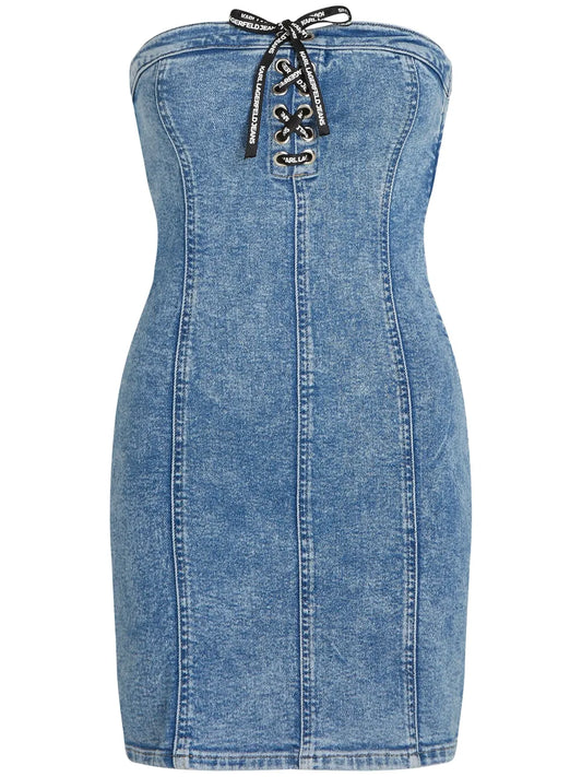 Tie-Front Denim Minidress