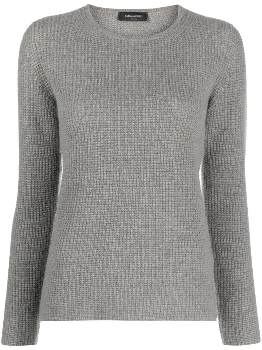Crew-Neck Waffle-Knit Jumper