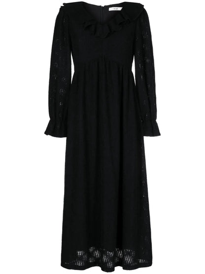 Ruffled Flared Midi Dress