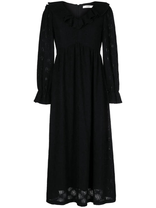 Ruffled Flared Midi Dress