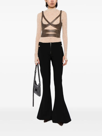Low-Rise Flared Trousers