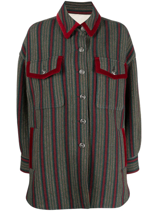 Striped Wool-Blend Jacket