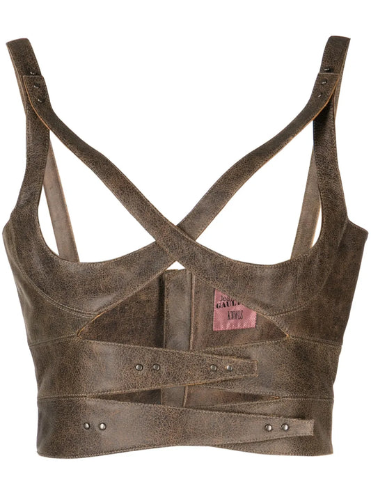 Leather Bustier Top