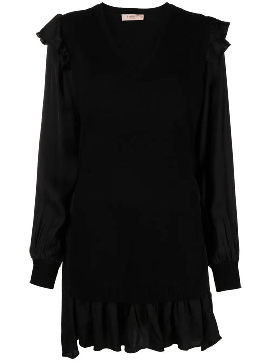 Ruffled Long-Sleeve Minidress