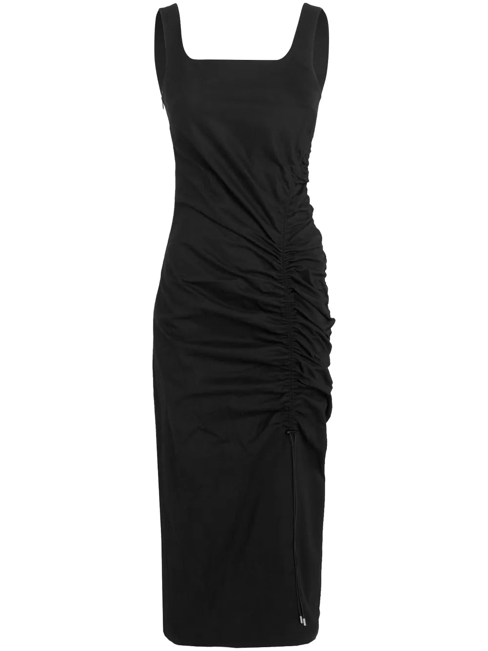 Gathered-Detail Midi Dress