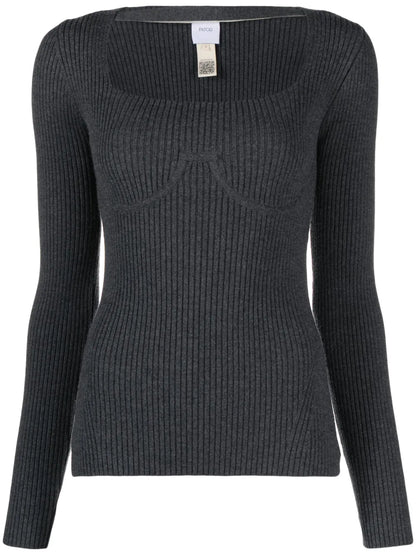 Cut-Out Wool-Blend Top