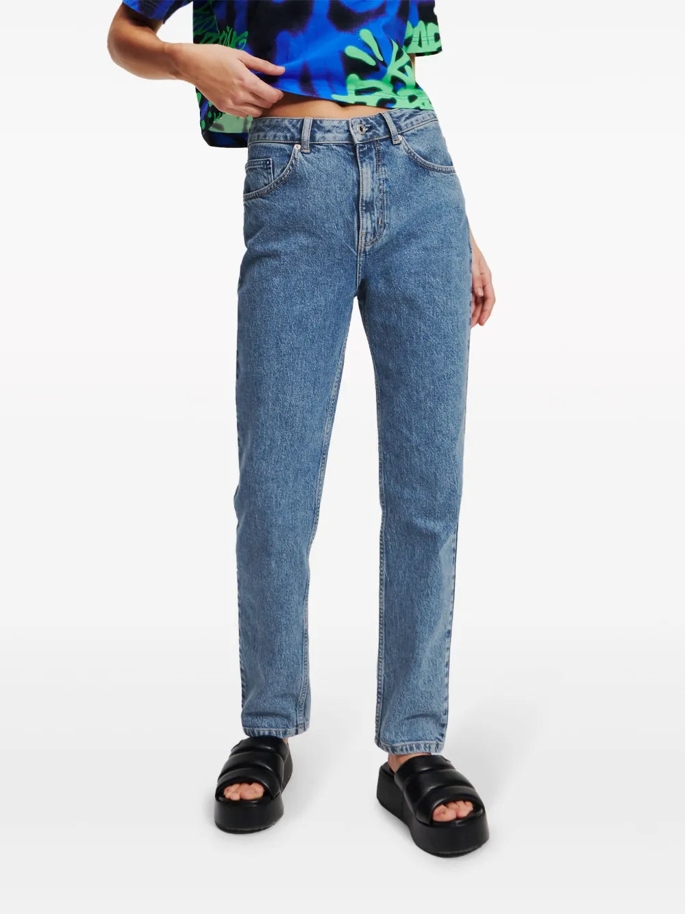 High-Rise Tapered-Leg Jeans