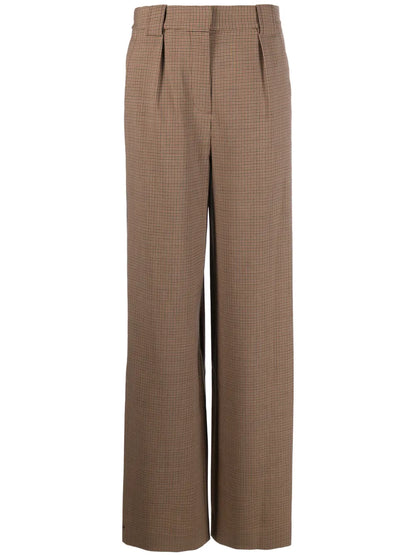 Check-Print Tailored Trousers