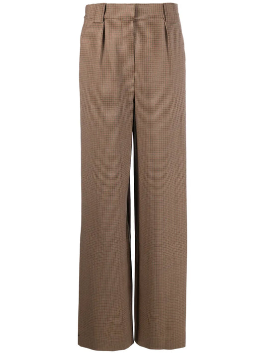 Check-Print Tailored Trousers