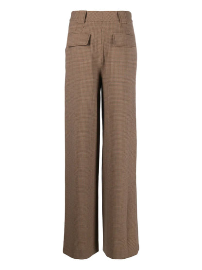 Check-Print Tailored Trousers