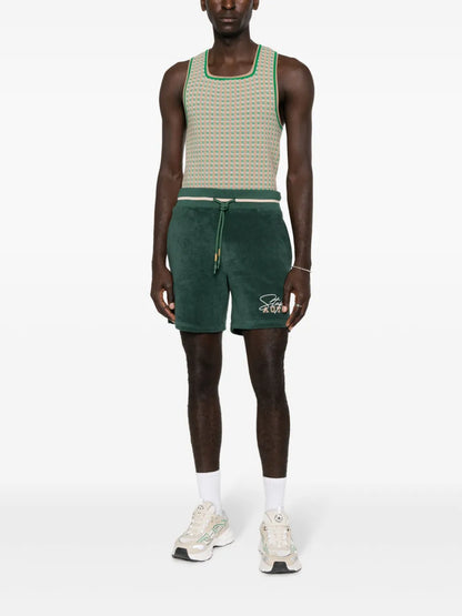 Logo-Embroidered Cotton-Blend Track Shorts