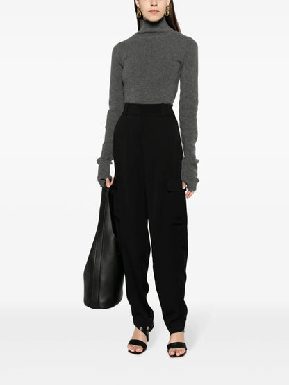 High-Waisted Cargo Trousers
