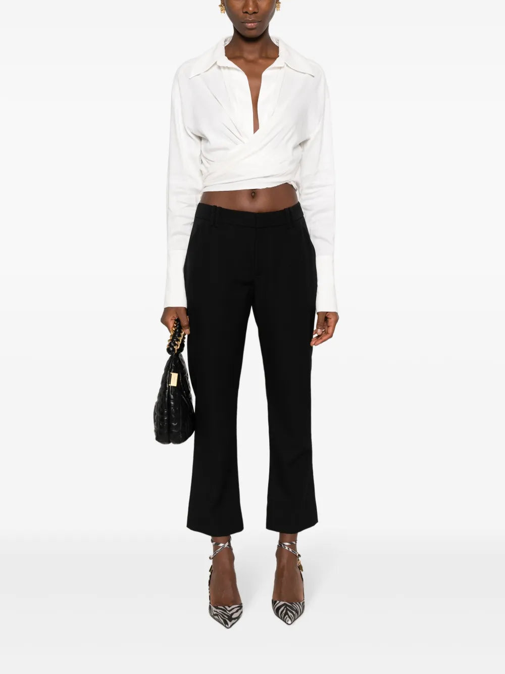 Virgin-Wool Cropped Trousers