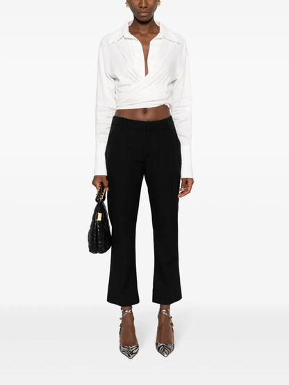 Virgin-Wool Cropped Trousers