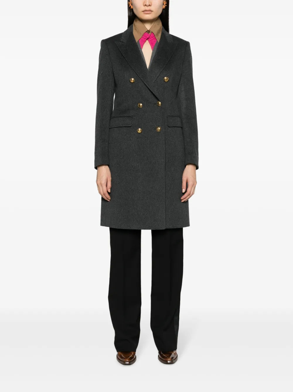 Double-Breasted Wool-Blend Coat