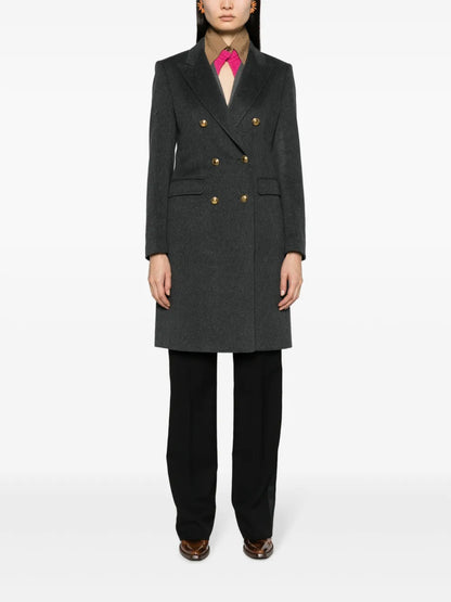 Double-Breasted Wool-Blend Coat