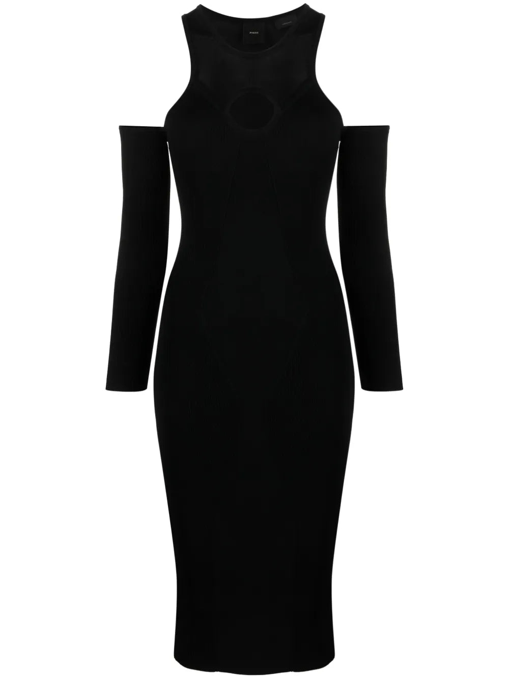 Drop-Shoulder Ribbed-Knit Midi Dress