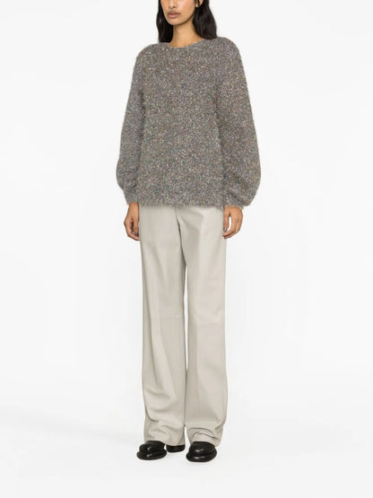 Brushed Lurex-Blend Knitted Jumper