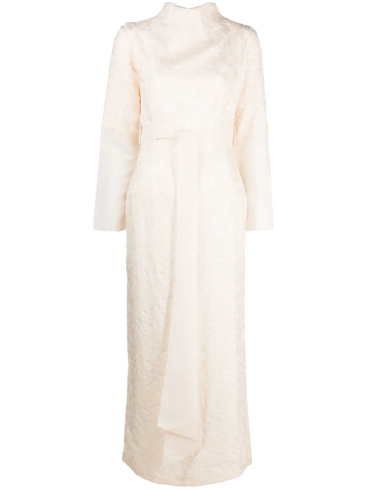 Jacquard Belted Maxi Dress