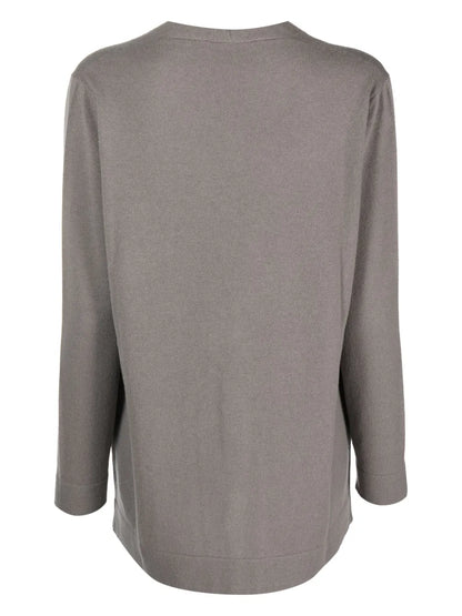 V-Neck Fine-Ribbed Cardigan