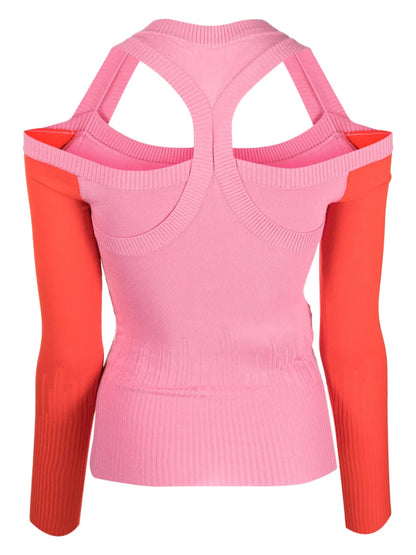 Latte Cut-Out Knitted Top