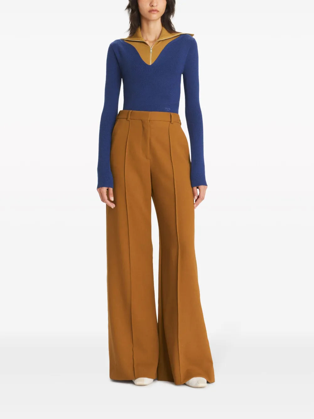 Wide-Leg Wool Trousers
