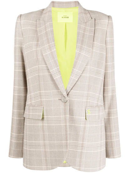 Plaid-Check Single-Breasted Blazer