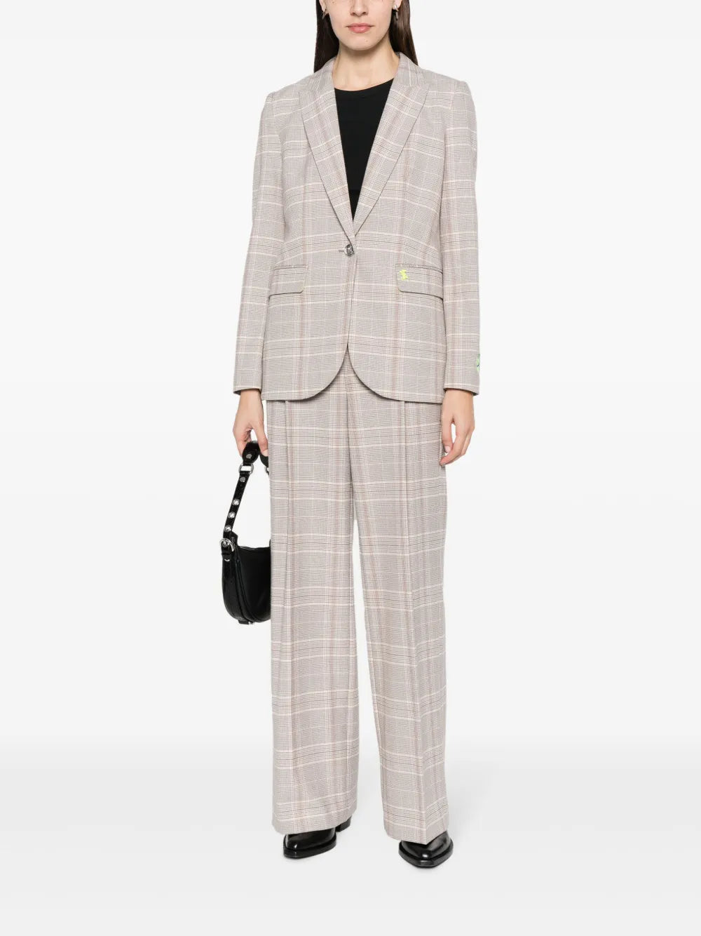 Plaid-Check Single-Breasted Blazer