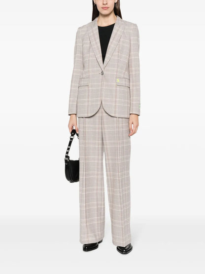 Plaid-Check Single-Breasted Blazer