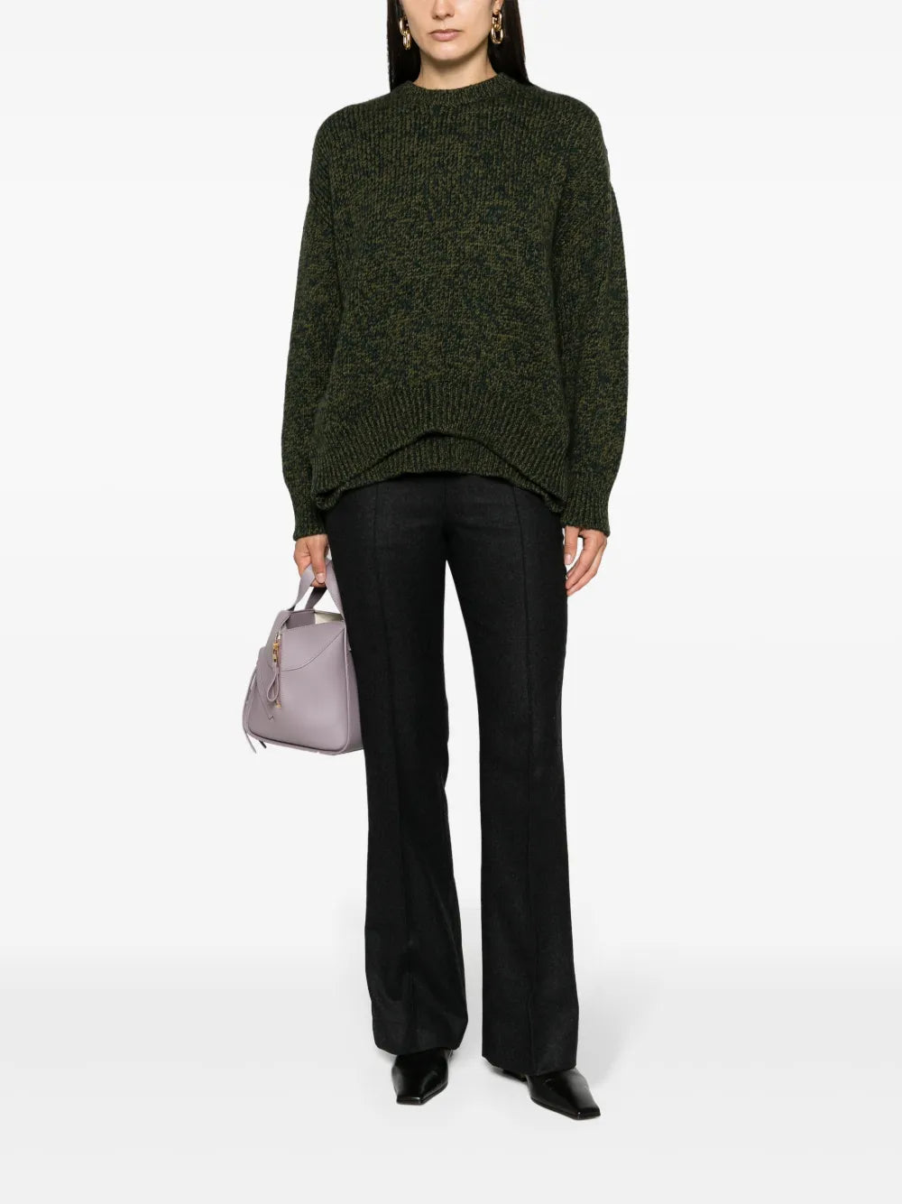 Multi-Panel Design Wool-Blend Jumper