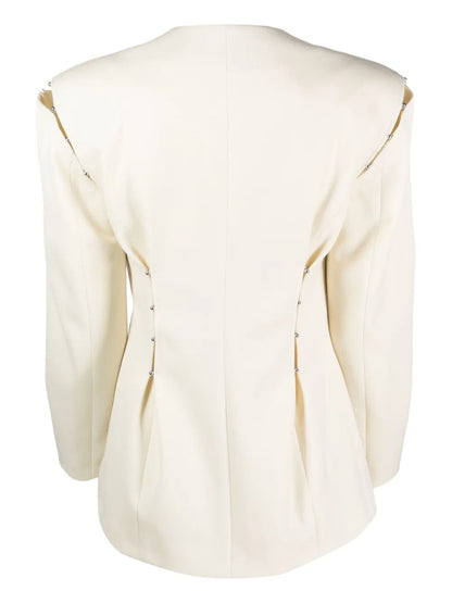 Dart-Detail Tailored Virgin Wool Blazer