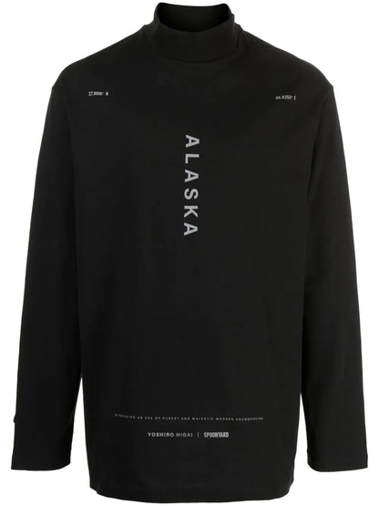 Mock-Neck Cotton T-Shirt