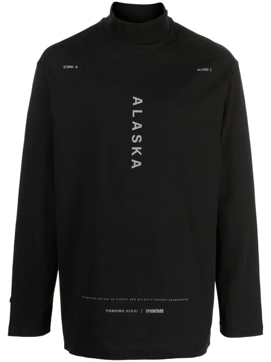Mock-Neck Cotton T-Shirt