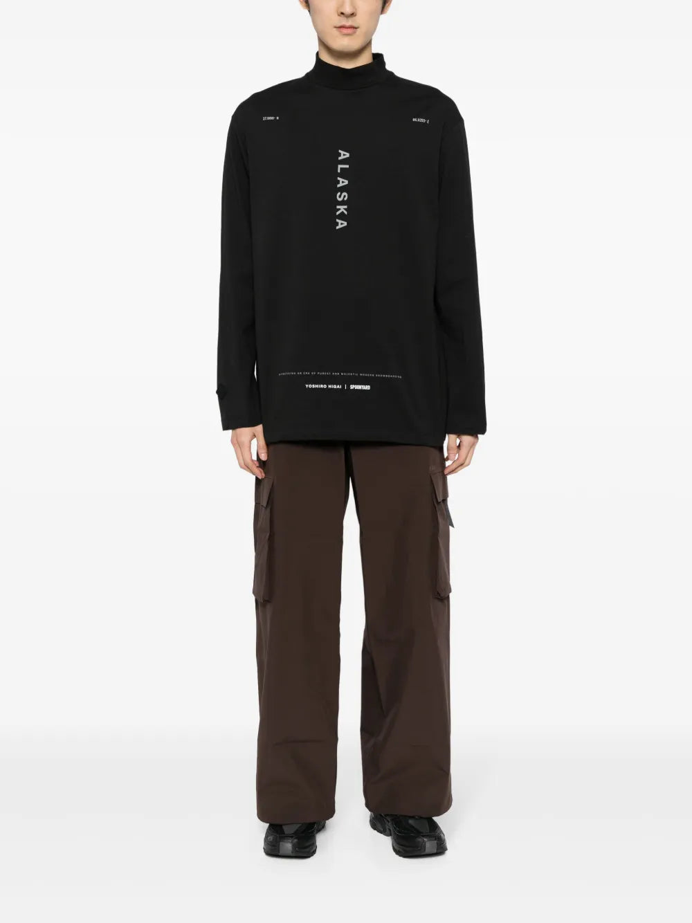 Mock-Neck Cotton T-Shirt
