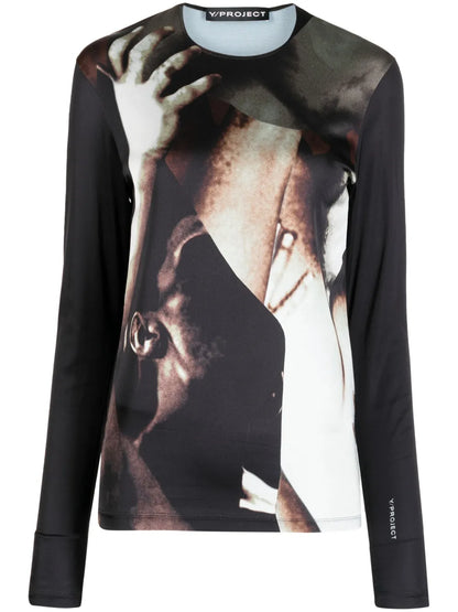 Body Collage-Print Long-Sleeve T-Shirt