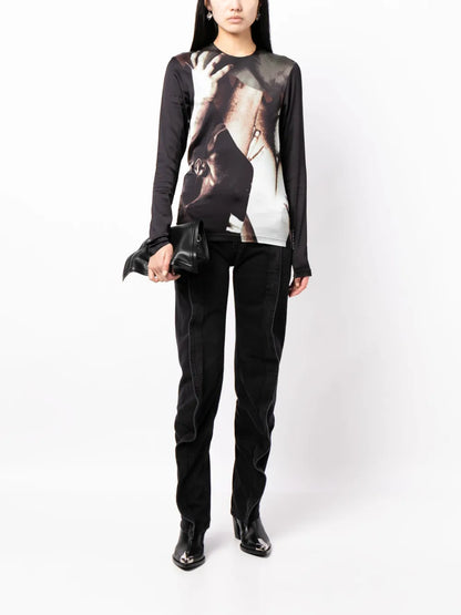 Body Collage-Print Long-Sleeve T-Shirt