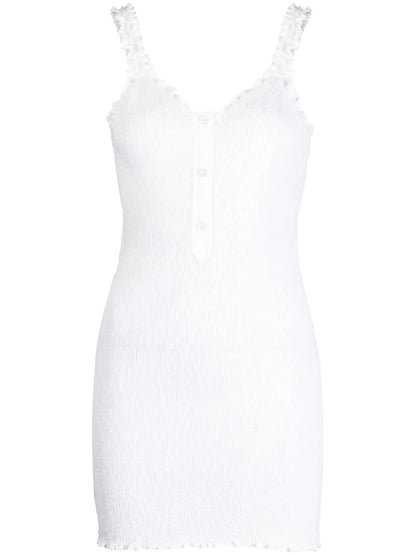 Smocked Cotton Mini Dress