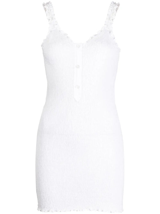 Smocked Cotton Mini Dress