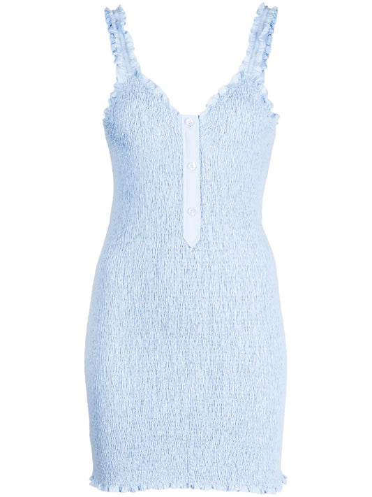 Smocked Cotton Mini Dress