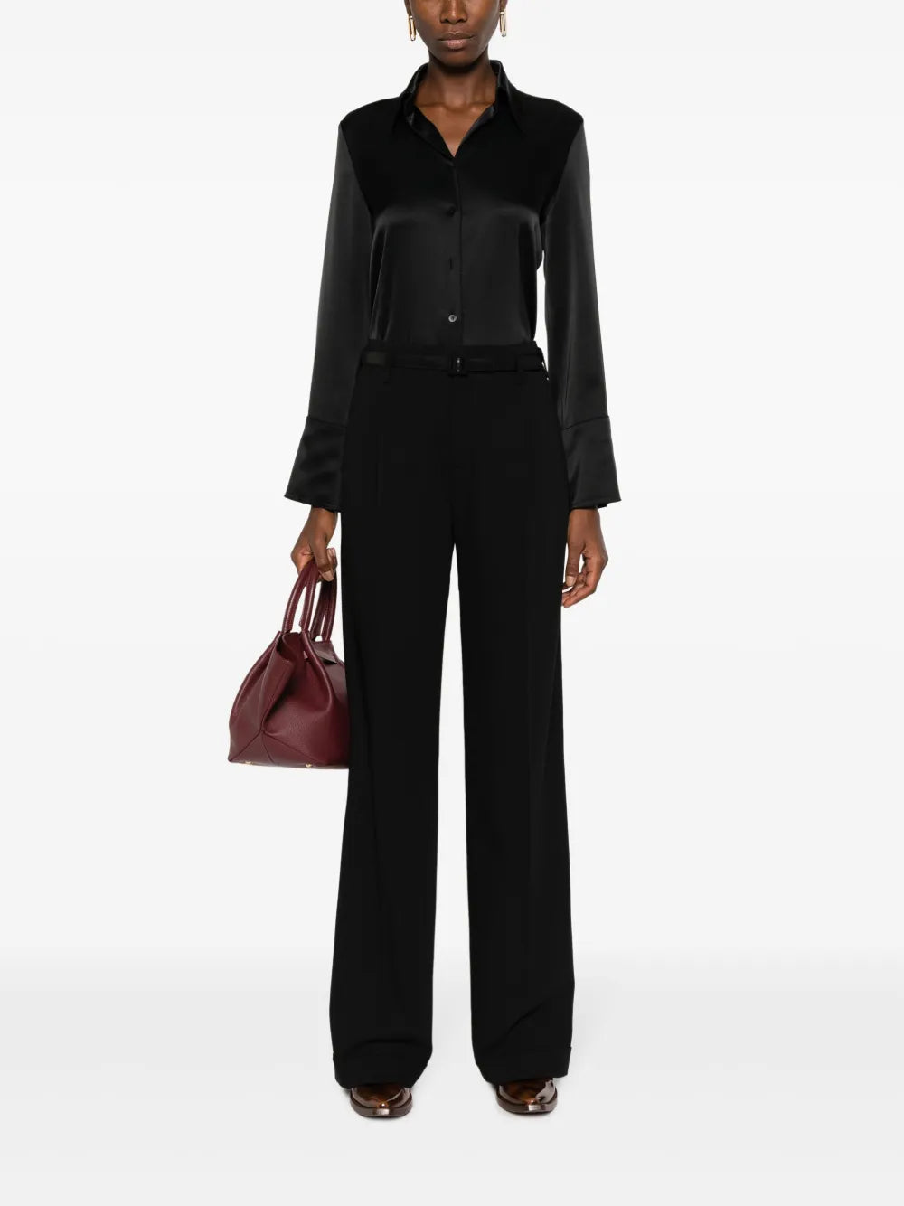 High-Waist Wool Tailored Trousers