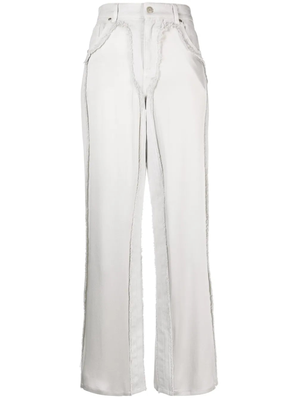 High-Waist Satin-Panelled Jeans