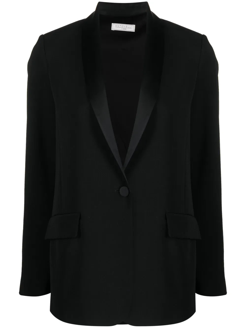 Shawl-Lapel Single-Breasted Blazer