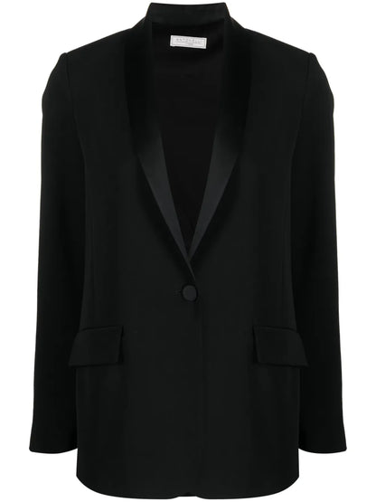 Shawl-Lapel Single-Breasted Blazer