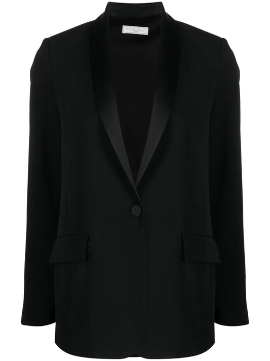 Shawl-Lapel Single-Breasted Blazer