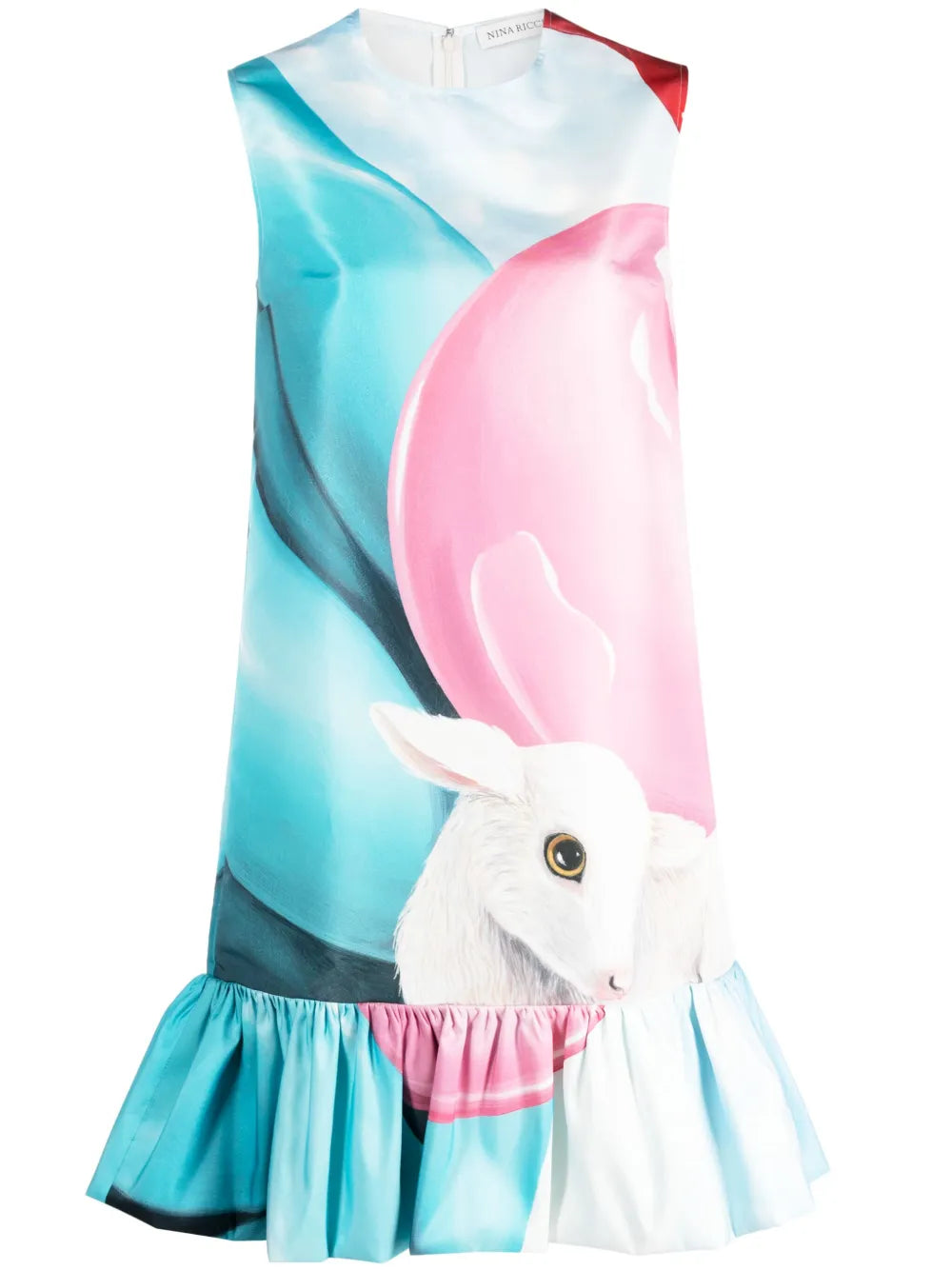 Graphic-Print Flared Minidress