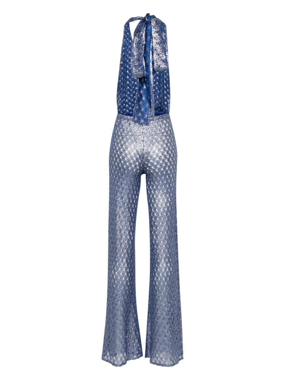 Open-Knit Halterneck Jumpsuit
