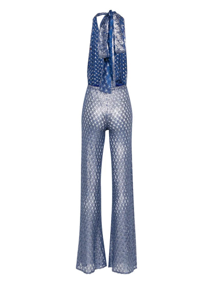 Open-Knit Halterneck Jumpsuit