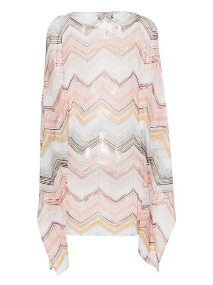 Zigzag-Woven Lurex-Detailed Kaftan
